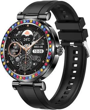 Cf30 Round Smart Watch Bluetooth Call Women's Physiological Heart Rate Blood Pressure Health Bracelet