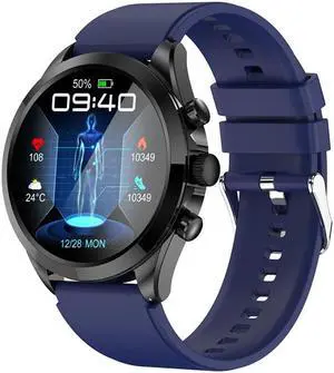 Et440 Smart Watch Bluetooth Call Blood Sugar Heart Rate Blood Pressure Blood Oxygen Pedometer Silicone Bracelet