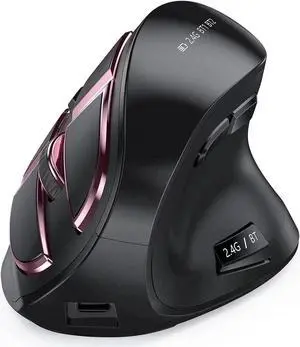 Bluetooth Vertical Mouse Wireless Usb2.4 Three-Mode Charging Human Notebook Desktop Computer Mouse Office Mute