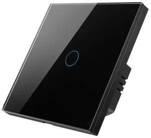 Tuya ZigBee Zero Firewire Touch Wall Remote Control Switch Light Control Voice Switch EU Plug, Style: 1 Gang (Black) 1 Gang (Black)