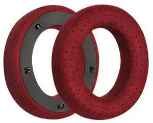 For Focal Clear MG Pro 2pcs Leather Breathable and Comfortable Headset Cover, Color: Fiber Red Fiber Red