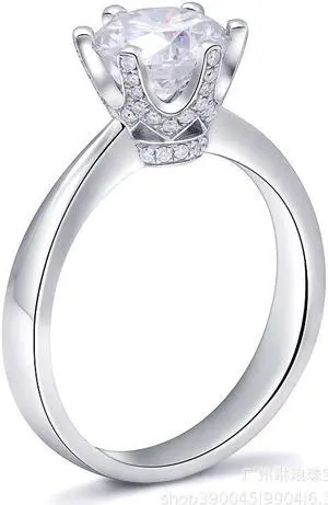Engagement Ring 18k Gold 1ct Moissanite D Color VVS1