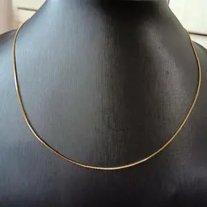 18k Real Gold Necklace Box Chain 45CM 1.6G