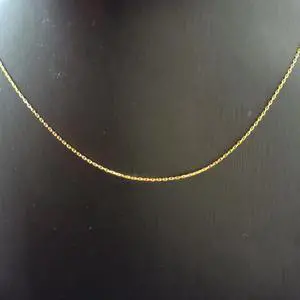 18K Real Gold Necklace O-Shape Chain 45CM 0.9G