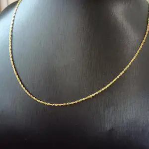 18K Real Gold Necklace Water Wave Chain 45CM 1.2G