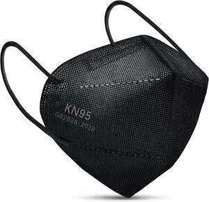 KN95 Face Masks 100 Pack, Black, 5-Layer Disposable Face Masks, Breathable and Comfortable