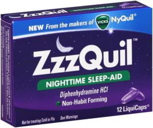 Vicks ZzzQuil Nighttime Sleep-Aid LiquiCaps 12 LiquiCaps Box