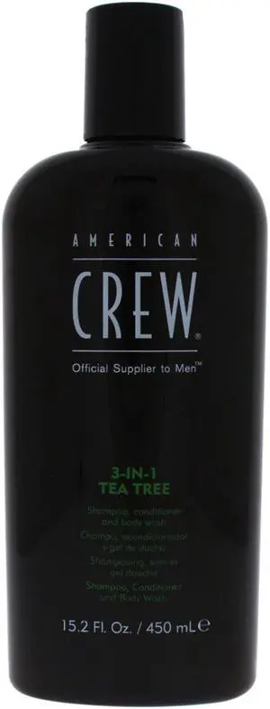 3-In-1 Tea Tree Shampoo & Conditioner & Body Wash by American Crew for Men - 15.2 oz Shampoo & Conditioner & Body Wash