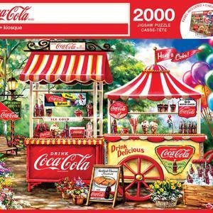 2000 piece jigsaw puzzle for adult, family, or kids - coca-cola stand by masterpieces - 39" x 27" - family owned american puzzle company