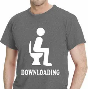 Downloading Funny Men T-Shirt, Assorted Colors, Sizes S-XXXL