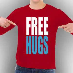 Free Hugs Mens Funny Long Sleeve T-Shirt Assorted Colors, Sizes S-2XL