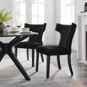 Curve Performance Velvet Dining Chairs - Set of 2-EEI-5008