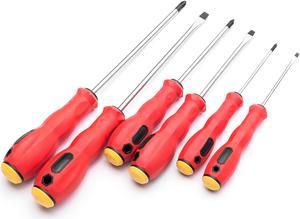 MAXPOWER 6-piece Magnetic Screwdriver Set  Commercial Grade Phillips & Slotted Comfort Grip Screw Drivers with Pouch