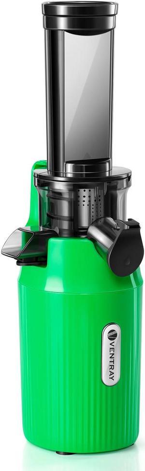 Ventray Essential Ginnie Juicer, Compact Small Cold Press Juicer, Masticating Slow Juicer with 60RPM Low Speed, Easy to Clean & Nutrient Dense, Eco-Friendly Packaging, Sunny Green