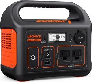 Refurbished Jackery Portable Power Station Explorer 300 293Wh Backup Lithium Battery 110V300W Pure Sine Wave AC Outlet Solar Generator for Outdoors Solar Panel Optional  Certified Refurbished