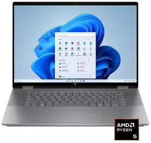 HP OmniBook X Flip 2-in-1 16" 2K TouchScreen Laptop | AMD Ryzen 5 220 |AMD Radeon 740M| Copilot |Backlit| 8GB RAM DDR5 | 512GB SSD |Meteor Silver |Windows 11 Pro |Bundle with Microsoft Office 2021