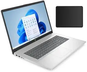 HP 17.3" HD+ Laptop|Intel Core i3-N305|Intel UHD graphics|Copilot|Camera|Silver| 8GB RAM  | 256GB SSD  |Windows 11 Home |Bundle with Mouse Pad