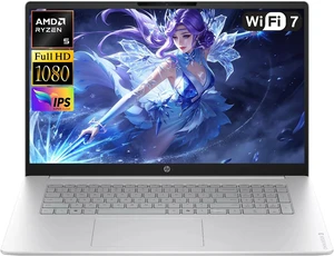 HP OmniBook 3 17.3" FHD IPS Laptop|AMD Ryzen 5 40(Beat i5-1155G7)|AMD Radeon 610M Graphics|Copilot|Silver| 8GB RAM DDR5 | 1024GB SSD |Windows 11 Pro |Bundle with Laptop Stand HP OmniBook 3 17.3" FHD IPS Laptop|AMD Ryzen 5 40(Beat i5-1155G7)|AMD Radeon 610M Graphics|Copilot|Silver| 8GB RAM DDR5 | 1024GB SSD |Windows 11 Pro |Bundle with Laptop Stand