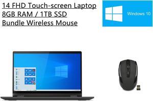 New Lenovo Flex 5 14 FHD IPS 2in1 Touchscreen Laptop  AMD Ryzen 7 4700U Processor  8GB RAM  1TB SSD  Windows 10 Home  Backlit Keyboard  Fingerprint Reader  Bundle Woov Wireless Mouse