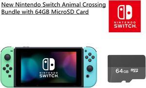 New Nintendo Switch Animal Crossing: New Horizons Edition| Bundle with 64GB MicroSD Card