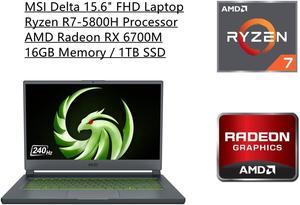 New MSI Delta 15.6" FHD Laptop | Ryzen R7-5800H Processor | AMD Radeon RX 6700M Graphics | 16GB Memory | 1TB SSD | Backlit Keyboard | Black