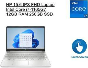 New  HP 15.6  IPS FHD Laptop | Intel Core i7-1165G7 Processor | Intel Iris Xe graphics | 12GB RAM | 256GB SSD | Touchscreen | Windows 11 Home in S mode | Silver