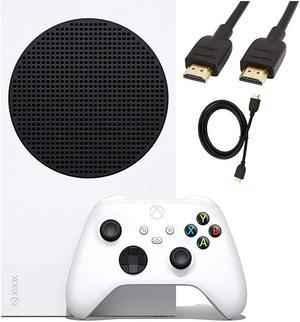 Microsoft Series S 512 GB All-Digital Console (Disc-free Gaming) With HDMI Cable Controller Bundle | White | Include: Xbox Wireless Controller - Robot White, Xbox Series S console