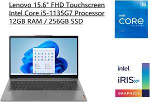 New Lenovo IdeaPad 3 15.6" FHD Touchscreen IPS Laptop | 11th Gen Intel Core i5-1135G7 Processor | 12GB RAM | 256GB SSD | Intel Iris Xe Graphics | Backlit Keyboard | Windows 10 Home S Mode