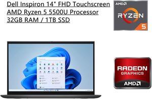 New Dell Inspiron 7000 14 FHD 2in1 Touchscreen Laptop  AMD Ryzen 5 5500U Processor  32GB RAM  1TB SSD  Backlit Keyboard  Fingerprint Reader  Windows 10 Home  Blue