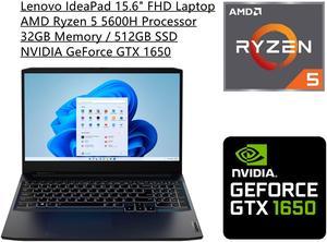 New Lenovo IdeaPad Gaming 3 15.6" FHD 120Hz Laptop | AMD Ryzen 5 5600H Processor | NVIDIA GeForce GTX 1650 | 32GB Memory | 512GB SSD | Windows 11 Home | Shadow Black