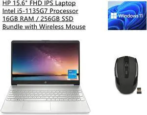 HP 15.6" FHD IPS Laptop | Intel i5-1135G7 Processor | 16GB Memory | 256GB SSD | Windows 11 Home | Bundle with Wireless Mouse