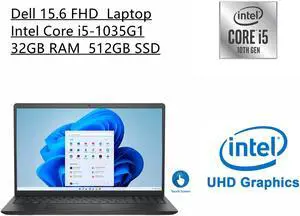 Dell Inspiron 15.6 FHD Touch Laptop | Intel Core i5-1035G1 Processor | Intel UHD Graphics | 32GB RAM | 512GB SSD | Windows 11S | Black