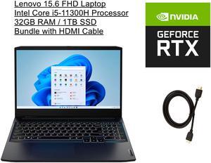 New Lenovo IdeaPad 15.6" Laptop | Intel 11th Generation Core i5-11300H Processor | NVIDIA GeForce RTX 3050 | 32GB RAM | 1TB SSD | Windows 11 Home | Backlit Keyboard | Bundle with HDMI Cable
