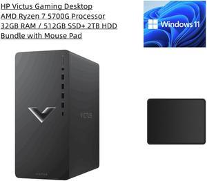 New HP Victus Gaming Desktop | AMD Ryzen 7 5700G Processor | 32GB RAM | 512GB SSD+ 2TB HDD | AMD Radeon RX 6600XT | Windows 11 Home | Bundle with Mouse Pad