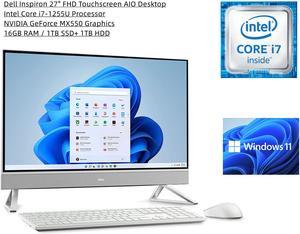 New Dell Inspiron 27" FHD Touchscreen All-in-One Desktop |  12th Gen Intel Core i7-1255U Processor | 16GB RAM | 1TB SSD+ 1TB HDD | NVIDIA GeForce MX550 Graphics | Windows 11 Home