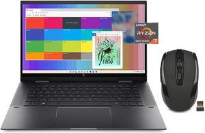 New HP Envy X360 2in1 156 FHD Touchscreen Laptop  AMD Ryzen 7 5825U Processor  32GB RAM  1TB SSD  AMD Radeon Graphics  Backlit Keyboard  Fingerprint Reader  Bundle with Wireless Mouse