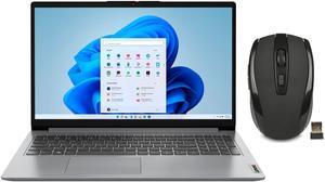 Lenovo Ideapad 1 15.6" HD Laptop | Athlon Silver 7120U Processor | 4GB DDR5 RAM| 128GB SSD | AMD Radeon Graphics | Windows 11 Home in S Mode | Grey | with Wireless Mouse Bundle