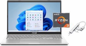 ASUS Vivobook 15.6 FHD Laptop | AMD Ryzen 3 3250U| AMD Radeon graphics | WIFI | Webcam | 12GB RAM | 128GB SSD | Windows 11 S | Bundle with USB 3.0 Hub
