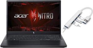 Acer Nitro V 15.6" FHD 144Hz Gaming Laptop | Intel 10-Core i7-13620H | NVIDIA GeForce RTX 4060|Backlit | Black | 16GB RAM DDR5 | 512GB SSD | Windows 11 Home |Bundle with USB 3.0 Hub