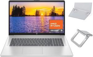 HP 17.3 inch FHD Display Laptop | AMD Ryzen 5 7520U((Beat i7-1165G7) | AMD Radeon Graphics | Webcam| Bluetooth | Silver| 16GB RAM | 512GB SSD | Windows 11 Home |Bundle with Laptop Stand