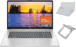 HP 17.3 inch FHD Display Laptop | AMD Ryzen 5 7520U((Beat i7-1165G7) | AMD Radeon Graphics | Webcam| Bluetooth | Silver| 16GB RAM | 1024GB SSD | Windows 11 Home |Bundle with Laptop Stand
