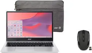 Acer Chromebook 315 15.6 FHD Laptop | Intel Celeron N4500 | Intel UHD Graphics | Built-In Webcam| microSD Card Reader| Silver | 4GB RAM | 64GB SSD | Chrome OS |Bundle with Wireless Mouse