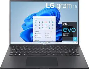 LG Gram 16Z90P Laptop 16" Ultra-Lightweight, (2560 x 1600), Intel Evo 11th gen CORE i7 , 16GB RAM, 1TB SSD, Windows 11 Home, 22 Hour Battery, Alexa Built-in, 2X USB-C, HDMI, USB-A  (16Z90P-K.AAB7U1)