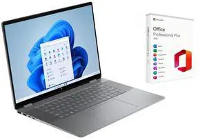 HP OmniBook X Flip 2-in-1 16" 2K TouchScreen Laptop | AMD Ryzen 5 220 |AMD Radeon 740M| Copilot |Backlit| 8GB RAM DDR5 | 2TB SSD |Meteor Silver |Windows 11 Pro |Bundle with Microsoft Office 2021
