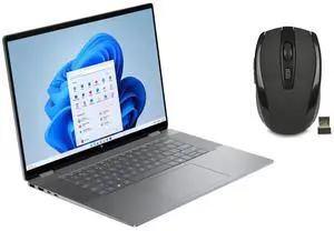 HP OmniBook X Flip 2-in-1 16" 2K TouchScreen Laptop | AMD Ryzen 5 220 |AMD Radeon 740M| Copilot |Backlit| 8GB RAM DDR5 | 512GB SSD |Meteor Silver |Windows 11 Home |Bundle with Wireless Mouse