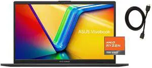 ASUS Vivobook Go 15.6 FHD Slim Laptop |AMD Ryzen 3 7320U(Beat i3-1315U)| AMD Radeon Graphics |Webcam |WIFI|Black| 8GB RAM DDR5 | 128GB SSD |Windows 11 S |Bundle with HDMI Cable