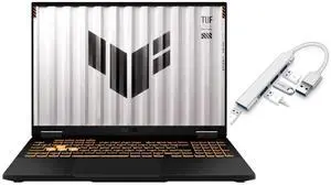 ASUS TUF 16" FHD+ 165Hz Gaming Laptop | Intel Core i7-14650HX |NVIDIA GeForce RTX 5060| Backlit |Backlit| 64GB RAM DDR5 | 2TB SSD |Jaeger Gray |Windows 11 Home |Bundle with USB 3.0 Hub