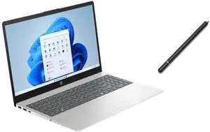 HP 15.6" Touch-Screen Laptop |Intel Core i3-1315U Processor| Intel UHD Graphics |Webcam |Copilot|Silver| 8GB RAM | 256GB SSD |Windows 11 Home |Bundle with Stylus Pen