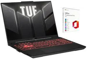 ASUS TUF 16 WUXGA 144Hz Gaming Laptop | AMD Ryzen 7 7445HS 3.2GHz | NVIDIA GeForce RTX 4050 | Backlit | Webcam |  32GB RAM DDR5 | 2TB SSD  | Windows 11 Pro | Bundle with Office 2021