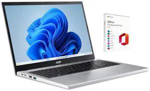 Acer Aspire 15 Slim Laptop 15.6" FHD (1920 x 1080) Display | Intel Core 3 N355 Processor | Intel Graphics| Copilot | Webcam |  8GB RAM DDR5 | 128GB SSD  | Windows 11 Pro | Bundle with Office 2021